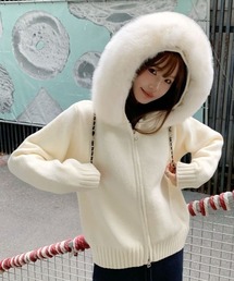 DIAVEL（ディアベル）の「【年末SALE】秋冬トレンドふわもこニットカーディガン／小顔効果（ニット/セーター）」