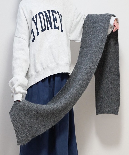 GLOBAL FORME CONCRETE(グローバルフォルムコンクリート)の「【GlovesDEPO】もこもこ ウール混スリムマフラー(マフラー・レディース・エンジ/モカ/ベージュ/ホワイト/サーモンピンク/チャコールグレー/グレー/ダークグリーン/ブラック/サックスブルー・FREE)」の17枚目の写真