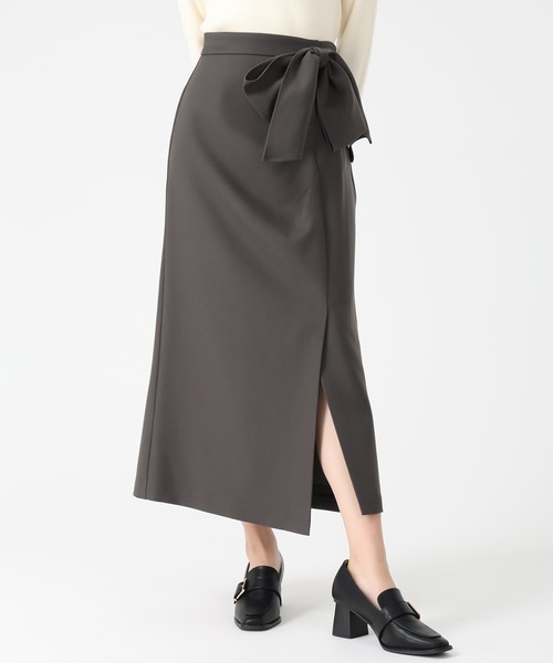 31 Sons de mode（トランテアン　ソン　ドゥ　モード）の「2025秋冬新作 リボンタイトスカート（スカート・レディース・チャコールグレー/ホワイト/ブラウン・M/S）」の17枚目の写真