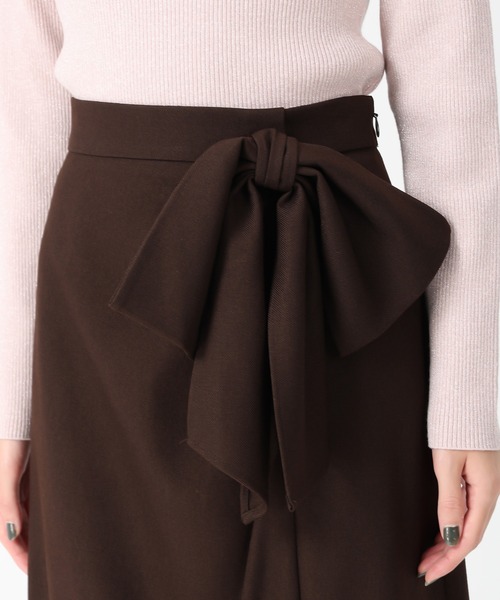31 Sons de mode（トランテアン　ソン　ドゥ　モード）の「2025秋冬新作 リボンタイトスカート（スカート・レディース・チャコールグレー/ホワイト/ブラウン・M/S）」の12枚目の写真