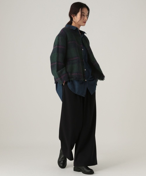 Elura（エルーラ）の「フリンジチェックニットジャケット/431372（ノーカラージャケット・レディース・ブラック系その他/カーキ/ネイビー・FREE）」の19枚目の写真