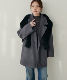 natural couture | ニットモッサミドル丈テーラーコート(その他アウター)