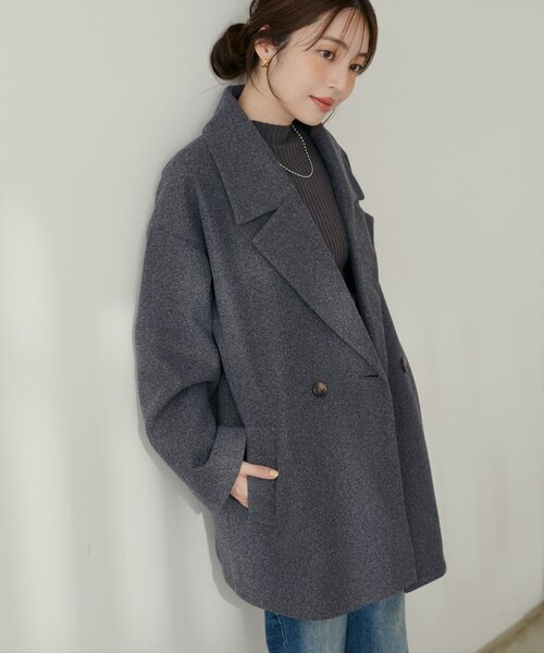 natural couture（ナチュラルクチュール）の「ニットモッサミドル丈テーラーコート（その他アウター・レディース・ブラック/アイボリー/ブラウン/キャメル/チャコールグレー・FREE）」の15枚目の写真