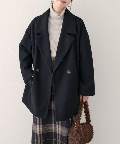 natural couture（ナチュラルクチュール）の「ニットモッサミドル丈テーラーコート（その他アウター・レディース・ブラック/アイボリー/ブラウン/キャメル/チャコールグレー・FREE）」の17枚目の写真