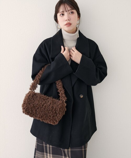 natural couture（ナチュラルクチュール）の「ニットモッサミドル丈テーラーコート（その他アウター・レディース・ブラック/アイボリー/ブラウン/キャメル/チャコールグレー・FREE）」の21枚目の写真