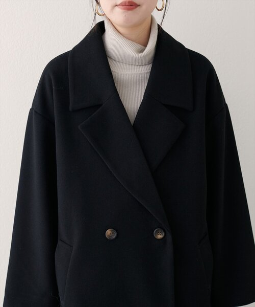 natural couture（ナチュラルクチュール）の「ニットモッサミドル丈テーラーコート（その他アウター・レディース・ブラック/アイボリー/ブラウン/キャメル/チャコールグレー・FREE）」の22枚目の写真