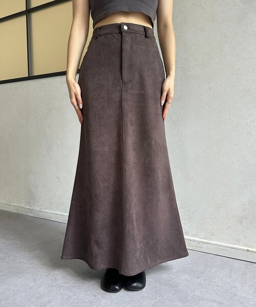 Thevon（ゼボン）の「FスエードIラインスカート（スカート・レディース・チャコールグレー/ベージュ/ブラウン・S/M）」の14枚目の写真
