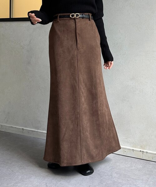 Thevon（ゼボン）の「FスエードIラインスカート（スカート・レディース・チャコールグレー/ベージュ/ブラウン・S/M）」の21枚目の写真
