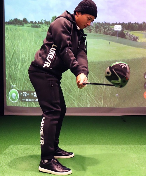 RM)【LUXE/R GOLF】ストレッチ スポンジ ボンディング ジョガーパンツ