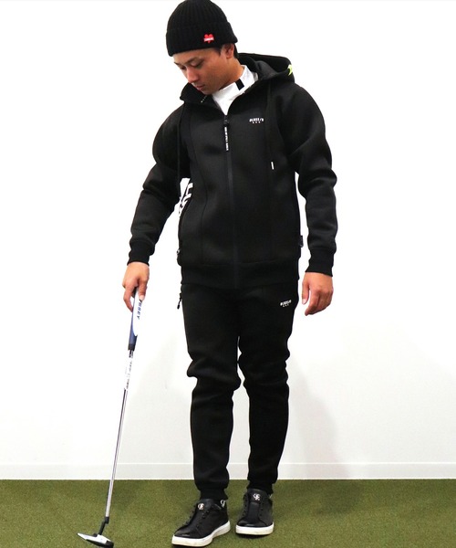LUXE/R GOLF（ラグジュ ゴルフ）の「(RM)【LUXE/R GOLF】ストレッチ スポンジ ボンディング ジョガーパンツ（スウェットパンツ・メンズ・ブラック/杢グレー/ベージュ・M/L/XL）」の7枚目の写真
