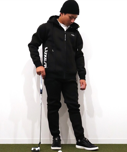 LUXE/R GOLF（ラグジュ ゴルフ）の「(RM)【LUXE/R GOLF】ストレッチ スポンジ ボンディング ジョガーパンツ（スウェットパンツ・メンズ・ブラック/杢グレー/ベージュ・M/L/XL）」の8枚目の写真