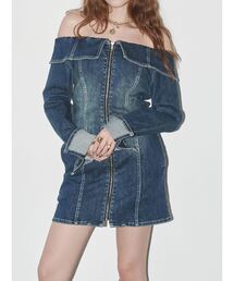 EVRIS | オフショルデニムミニワンピース(ワンピース)