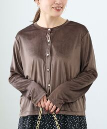 le.coeur blanc | 《手洗い可能》ベロアクルーカーディガン(カーディガン/ボレロ)