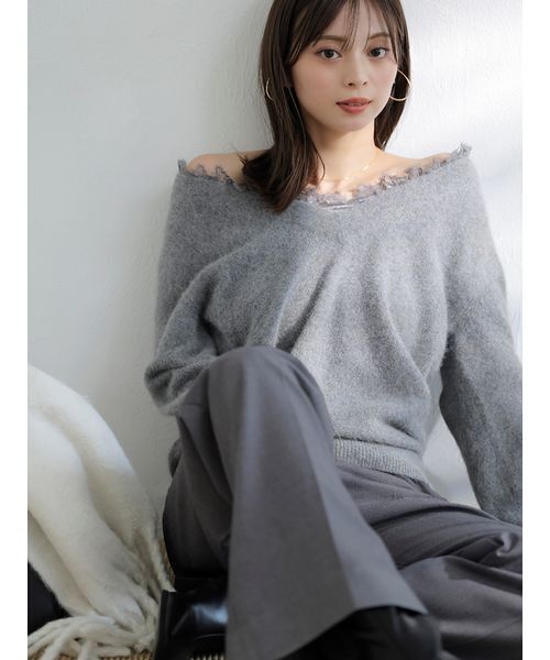 SNIDEL(スナイデル)の「ハイウエストワイドパンツ(スラックス・レディース・アイボリー/グレー/ブラウン・0/1)」の9枚目の写真