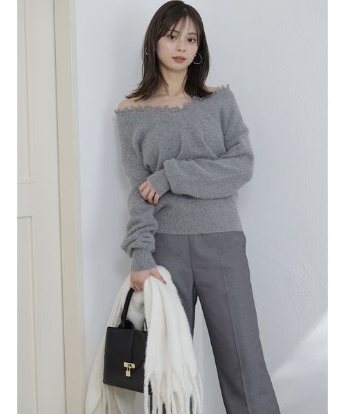 SNIDEL(スナイデル)の「ハイウエストワイドパンツ(スラックス・レディース・アイボリー/グレー/ブラウン・0/1)」の10枚目の写真