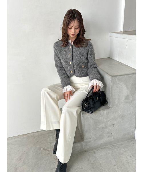 SNIDEL(スナイデル)の「ハイウエストワイドパンツ(スラックス・レディース・アイボリー/グレー/ブラウン・0/1)」の14枚目の写真