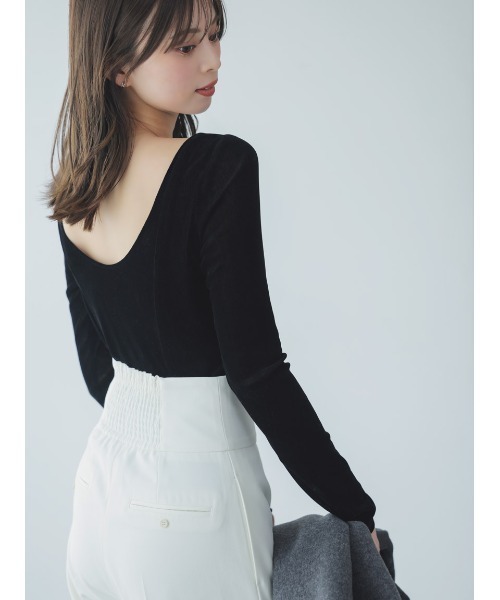 SNIDEL(スナイデル)の「ハイウエストワイドパンツ(スラックス・レディース・アイボリー/グレー/ブラウン・0/1)」の8枚目の写真