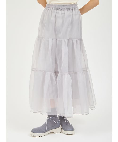 emmi（エミ）の「チュールボリュームシアースカート（スカート・レディース・ドット/ライトグレー/ブラック・0/1）」の5枚目の写真