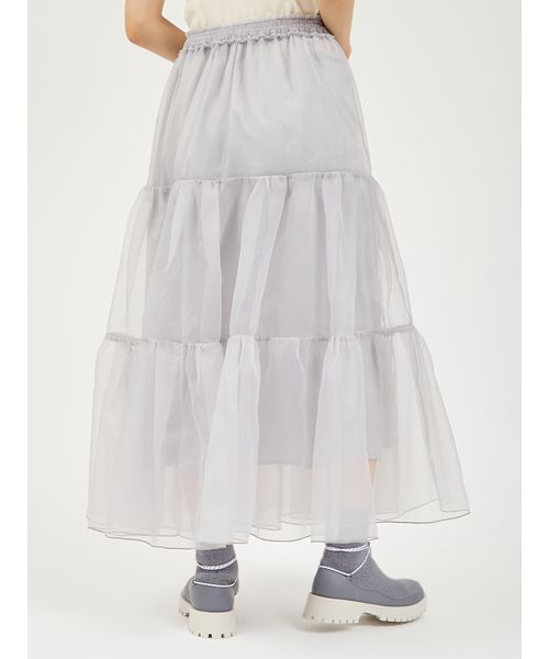 emmi（エミ）の「チュールボリュームシアースカート（スカート・レディース・ドット/ライトグレー/ブラック・0/1）」の6枚目の写真