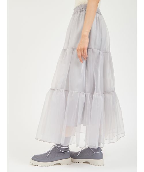 emmi（エミ）の「チュールボリュームシアースカート（スカート・レディース・ドット/ライトグレー/ブラック・0/1）」の7枚目の写真