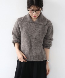 Jines | CLAUDIAオープンカラーニット【TRICOTS JEAN MARC/(トリコット ジーン マルク)】(ニット/セーター)