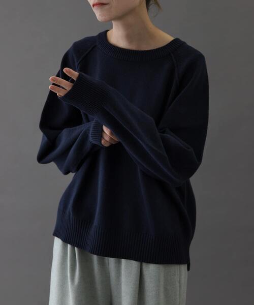 FORK&SPOON（フォークアンドスプーン）の「ラグランニットプルオーバー（ニット/セーター・レディース・レッド/ベージュ/ネイビー・1）」の9枚目の写真