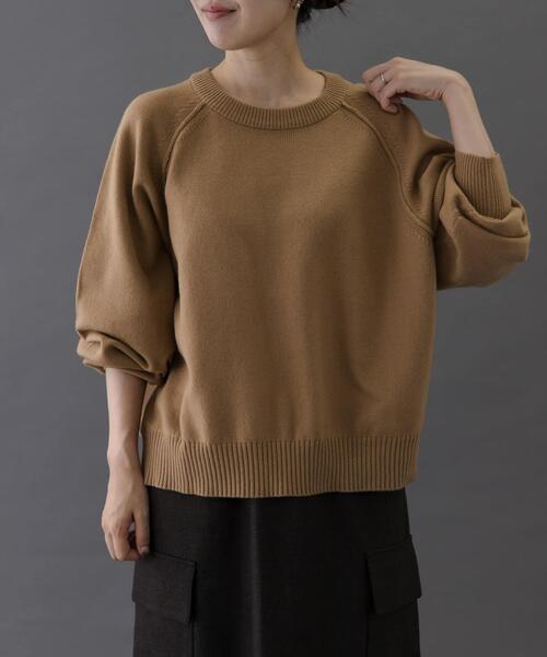 FORK&SPOON（フォークアンドスプーン）の「ラグランニットプルオーバー（ニット/セーター・レディース・レッド/ベージュ/ネイビー・1）」の21枚目の写真