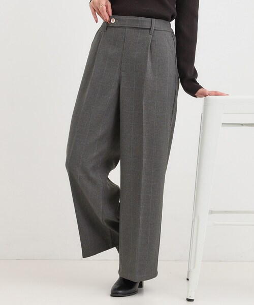 DRESKIP(ドレスキップ)の「【着丈選べる】ウールフィールあったか裏起毛ワイドパンツ(その他パンツ・レディース・ブラック/チャコールグレー/ベージュ系その他/キャメル・01/02/04/36/38/40/42/03)」の3枚目の写真