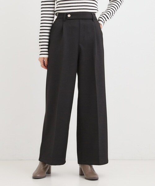 DRESKIP(ドレスキップ)の「【着丈選べる】ウールフィールあったか裏起毛ワイドパンツ(その他パンツ・レディース・ブラック/チャコールグレー/ベージュ系その他/キャメル・01/02/04/36/38/40/42/03)」の5枚目の写真