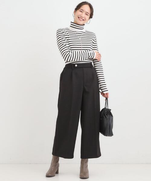 DRESKIP(ドレスキップ)の「【着丈選べる】ウールフィールあったか裏起毛ワイドパンツ(その他パンツ・レディース・ブラック/チャコールグレー/ベージュ系その他/キャメル・01/02/04/36/38/40/42/03)」の10枚目の写真