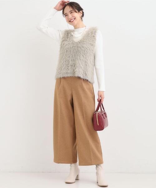 DRESKIP(ドレスキップ)の「【着丈選べる】ウールフィールあったか裏起毛ワイドパンツ(その他パンツ・レディース・ブラック/チャコールグレー/ベージュ系その他/キャメル・01/02/04/36/38/40/42/03)」の17枚目の写真