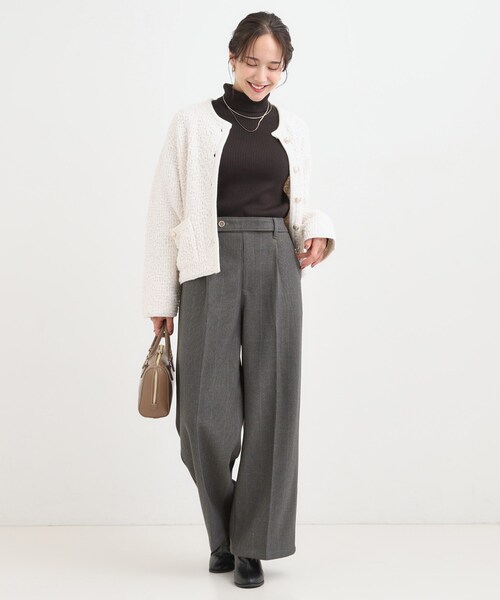 DRESKIP(ドレスキップ)の「【着丈選べる】ウールフィールあったか裏起毛ワイドパンツ(その他パンツ・レディース・ブラック/チャコールグレー/ベージュ系その他/キャメル・01/02/04/36/38/40/42/03)」の21枚目の写真