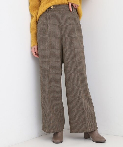 DRESKIP(ドレスキップ)の「【着丈選べる】ウールフィールあったか裏起毛ワイドパンツ(その他パンツ・レディース・ブラック/チャコールグレー/ベージュ系その他/キャメル・01/02/04/36/38/40/42/03)」の4枚目の写真