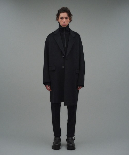 ほぼ新品 wjk エクストラヘビージャージー チェスターコート 墨黒 ほぼ新品 wjk エクストラヘビージャージー チェスターコート 墨黒