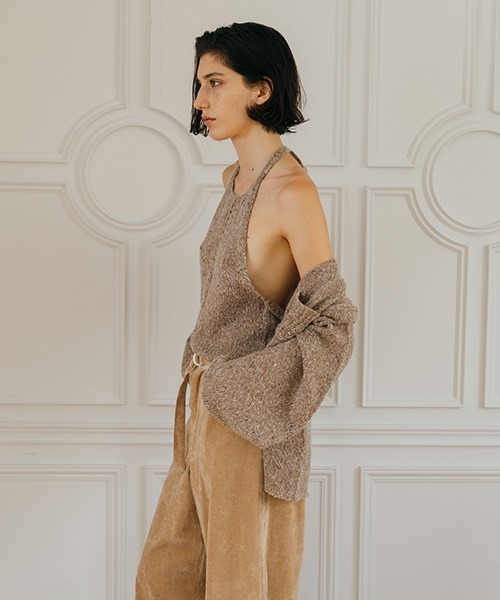 CREDONA(クレドナ)の「MIX KNIT PO CD SET/ミックスニットプルオーバーカーデセット(カーディガン/ボレロ・レディース・ネイビー/ブラウン・FREE)」の6枚目の写真