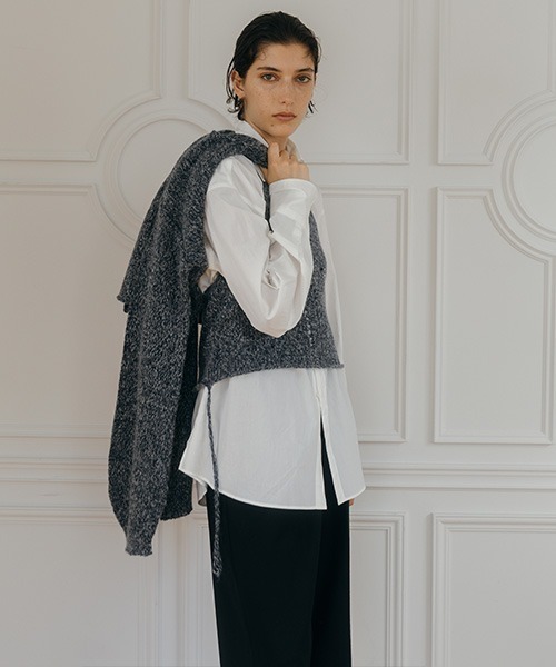 CREDONA(クレドナ)の「MIX KNIT PO CD SET/ミックスニットプルオーバーカーデセット(カーディガン/ボレロ・レディース・ネイビー/ブラウン・FREE)」の14枚目の写真