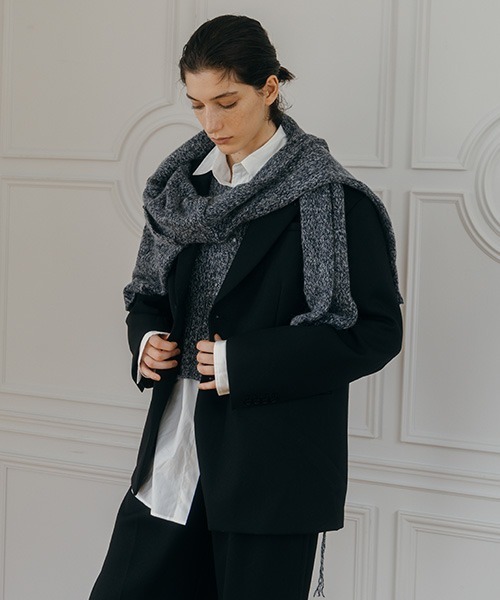 CREDONA(クレドナ)の「MIX KNIT PO CD SET/ミックスニットプルオーバーカーデセット(カーディガン/ボレロ・レディース・ネイビー/ブラウン・FREE)」の20枚目の写真