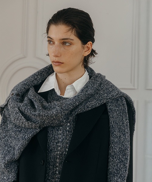 CREDONA(クレドナ)の「MIX KNIT PO CD SET/ミックスニットプルオーバーカーデセット(カーディガン/ボレロ・レディース・ネイビー/ブラウン・FREE)」の19枚目の写真