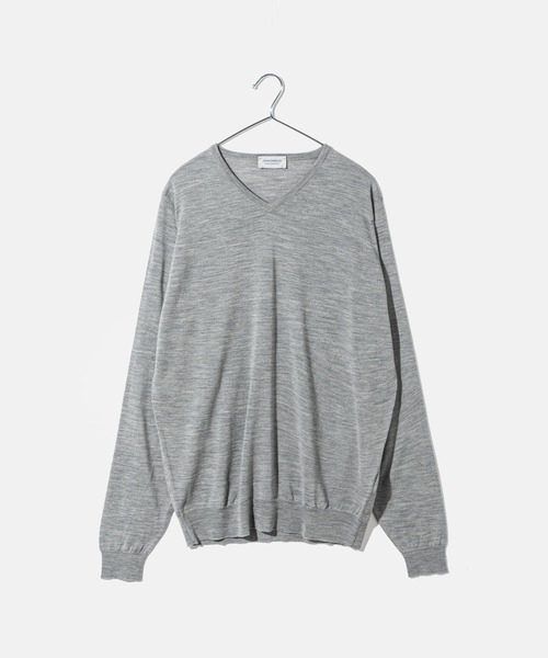 JOHN SMEDLEY（ジョンスメドレー）の「JOHN SMEDLEY SHIPTON ジョンスメドレー シップトン 長袖Vネック メリノウール ニット（ニット/セーター・メンズ・ネイビー系/ブラック/チャコール/グレー系1/シルバー・LARGE/SMALL/MEDIUM）」の5枚目の写真