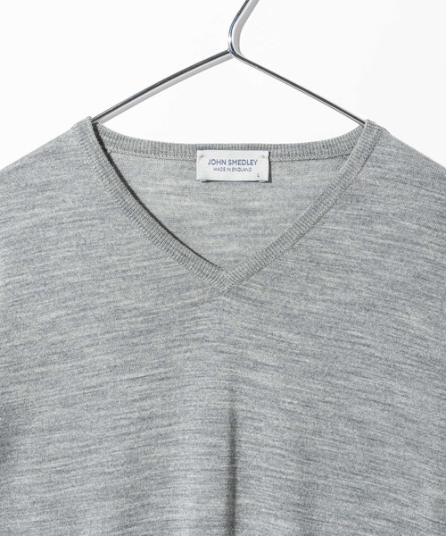 JOHN SMEDLEY（ジョンスメドレー）の「JOHN SMEDLEY SHIPTON ジョンスメドレー シップトン 長袖Vネック メリノウール ニット（ニット/セーター・メンズ・ネイビー系/ブラック/チャコール/グレー系1/シルバー・LARGE/SMALL/MEDIUM）」の15枚目の写真