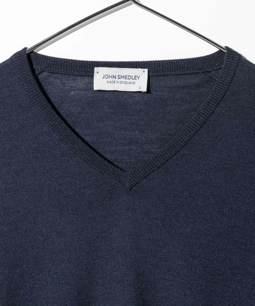 JOHN SMEDLEY（ジョンスメドレー）の「JOHN SMEDLEY SHIPTON ジョンスメドレー シップトン 長袖Vネック メリノウール ニット（ニット/セーター・メンズ・ネイビー系/ブラック/チャコール/グレー系1/シルバー・LARGE/SMALL/MEDIUM）」の16枚目の写真