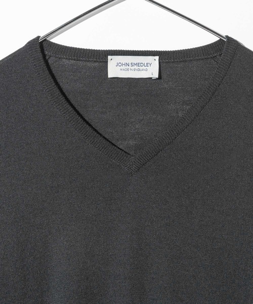 JOHN SMEDLEY（ジョンスメドレー）の「JOHN SMEDLEY SHIPTON ジョンスメドレー シップトン 長袖Vネック メリノウール ニット（ニット/セーター・メンズ・ネイビー系/ブラック/チャコール/グレー系1/シルバー・LARGE/SMALL/MEDIUM）」の14枚目の写真