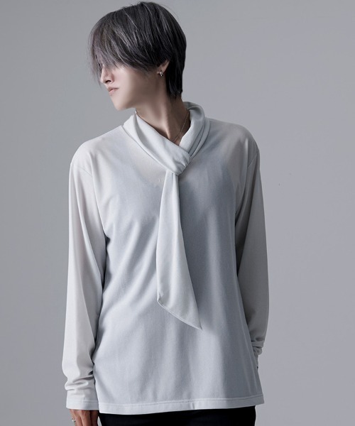 SILVER BULLET(シルバーバレット)の「『CavariA/キャバリア』フェイクタイ付きロンTEE(Tシャツ/カットソー・メンズ・ブラック/ホワイト・L/M)」の2枚目の写真