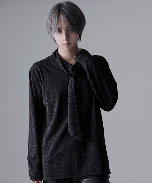 SILVER BULLET(シルバーバレット)の「『CavariA/キャバリア』フェイクタイ付きロンTEE(Tシャツ/カットソー・メンズ・ブラック/ホワイト・L/M)」の1枚目の写真