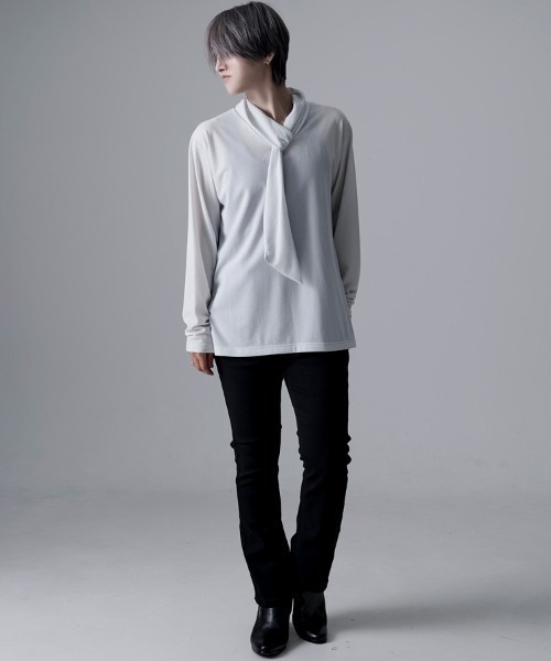 SILVER BULLET(シルバーバレット)の「『CavariA/キャバリア』フェイクタイ付きロンTEE(Tシャツ/カットソー・メンズ・ブラック/ホワイト・L/M)」の5枚目の写真
