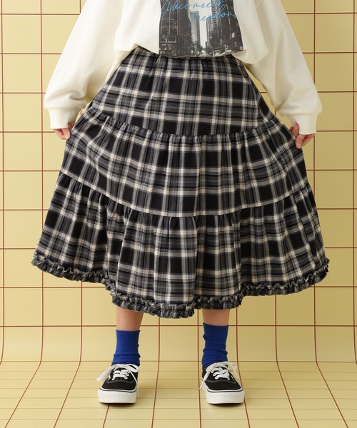 LEPSIM（レプシィム）の「【KIDS】フリルチェックスカート　608065（スカート・キッズ・ブラウン/ブラック・140/130/120）」の13枚目の写真