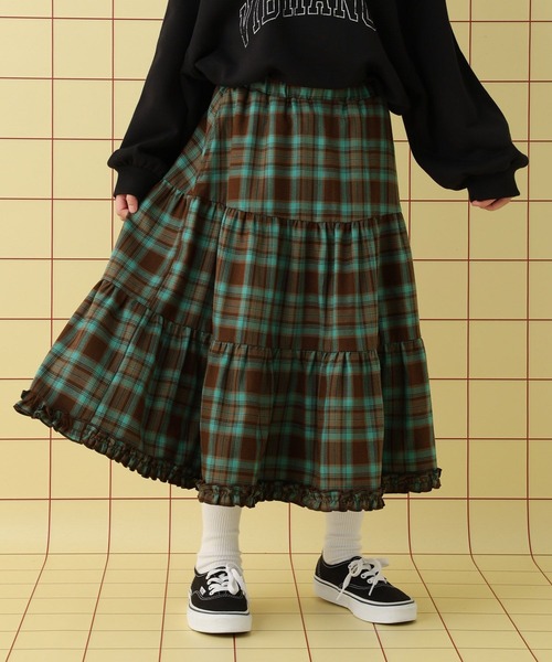 LEPSIM（レプシィム）の「【KIDS】フリルチェックスカート　608065（スカート・キッズ・ブラウン/ブラック・140/130/120）」の20枚目の写真