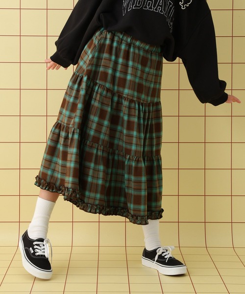 LEPSIM（レプシィム）の「【KIDS】フリルチェックスカート　608065（スカート・キッズ・ブラウン/ブラック・140/130/120）」の21枚目の写真
