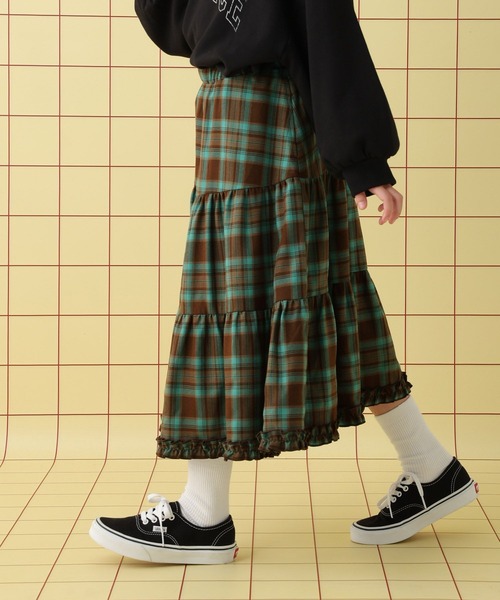LEPSIM（レプシィム）の「【KIDS】フリルチェックスカート　608065（スカート・キッズ・ブラウン/ブラック・140/130/120）」の22枚目の写真