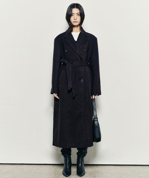 NICK&NICOLE（ニックアンドニコール）の「NICOLE WOOL DOUBLE LONG COAT_BLACK（チェスターコート・レディース・その他・FREE）」の2枚目の写真